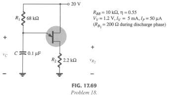 Given the relaxation oscillator of Fig. 17.69: 
a. Find RBl and